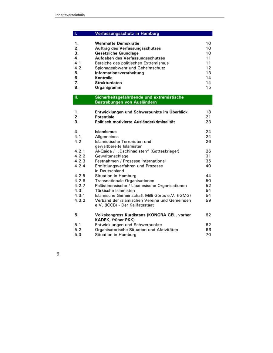 Seite 7 des Verfassungsschutzbericht 2003 Hamburg