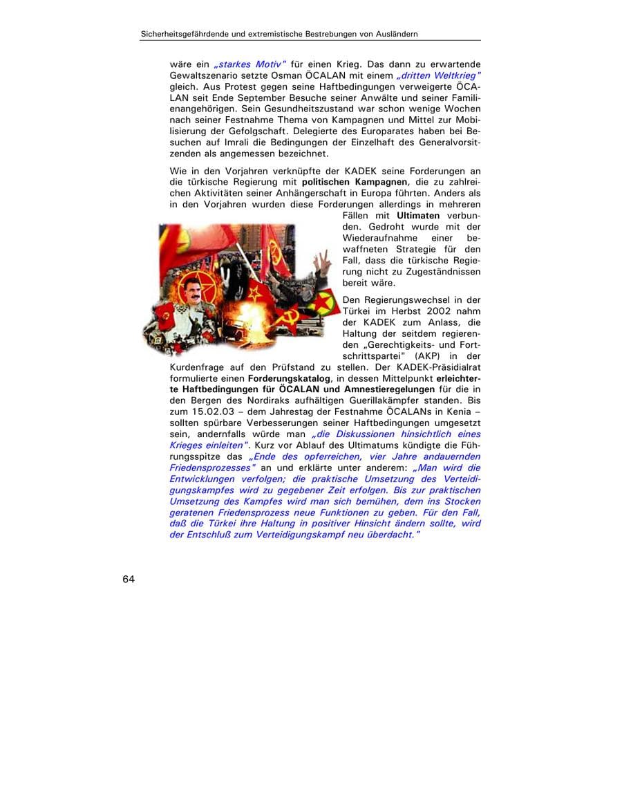 Seite 65 des Verfassungsschutzbericht 2003 Hamburg