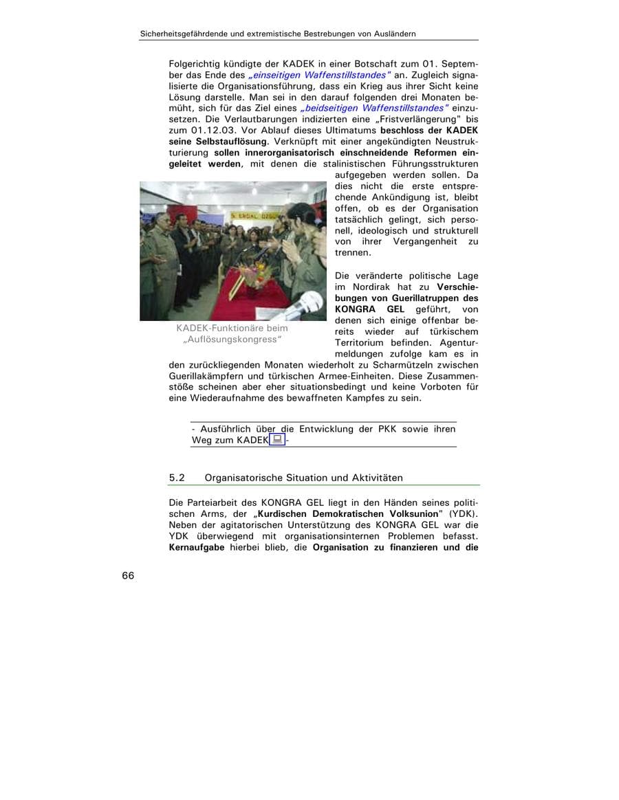 Seite 67 des Verfassungsschutzbericht 2003 Hamburg