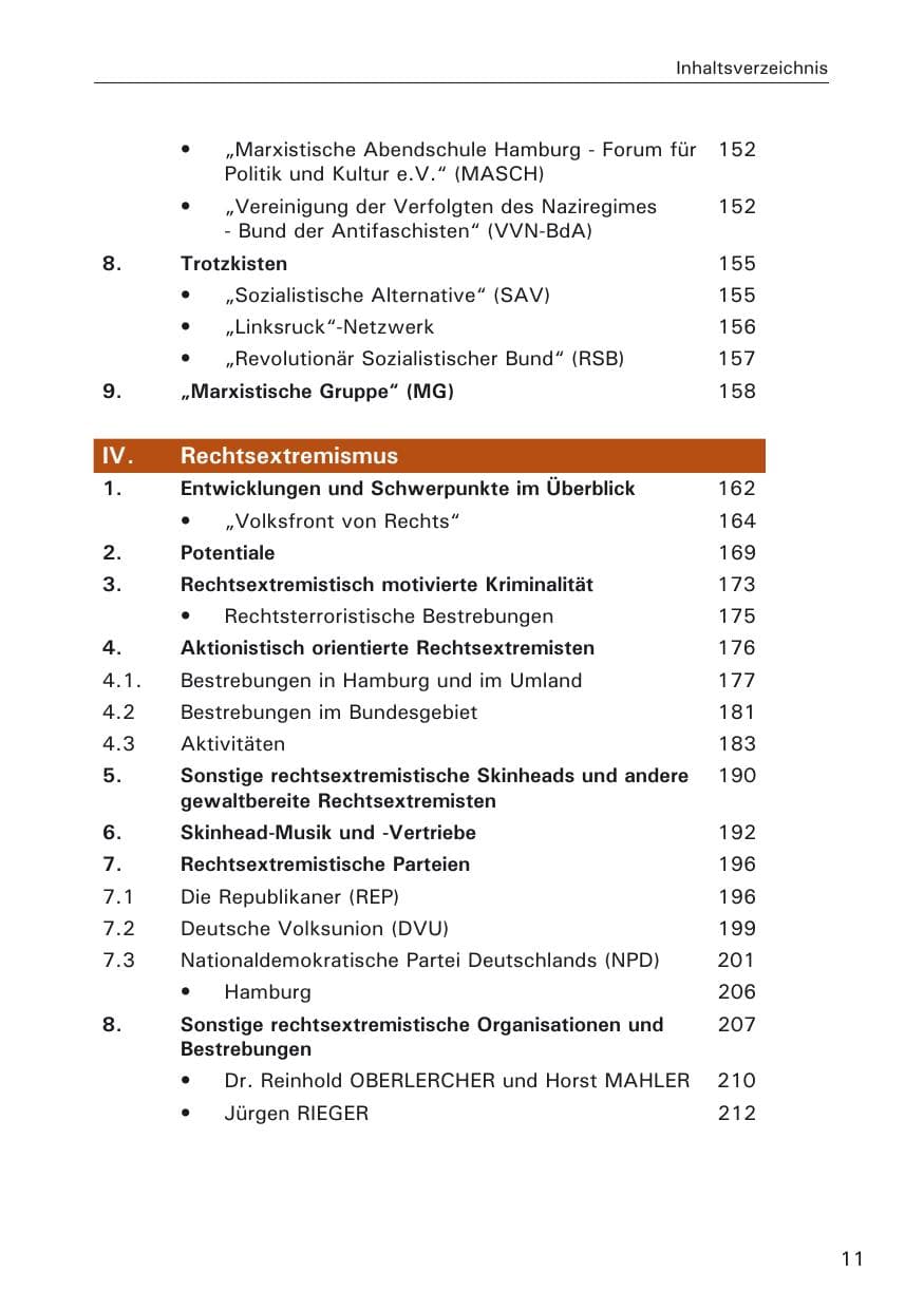 Seite 11 des Verfassungsschutzbericht 2005 Hamburg