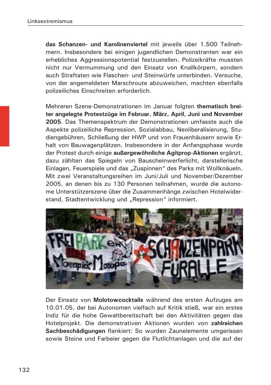 Seite 132 des Verfassungsschutzbericht 2005 Hamburg