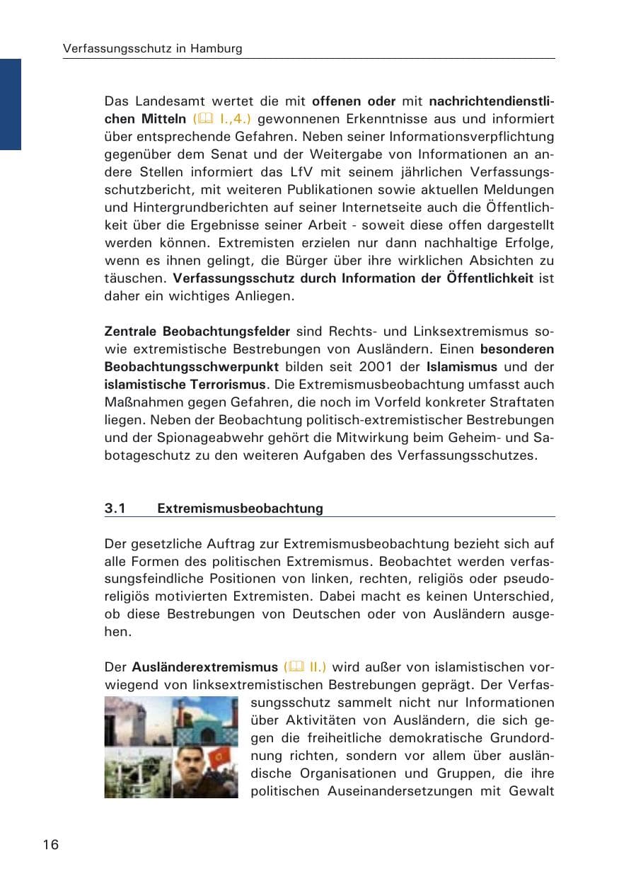 Seite 16 des Verfassungsschutzbericht 2005 Hamburg