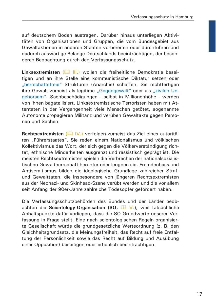 Seite 17 des Verfassungsschutzbericht 2005 Hamburg