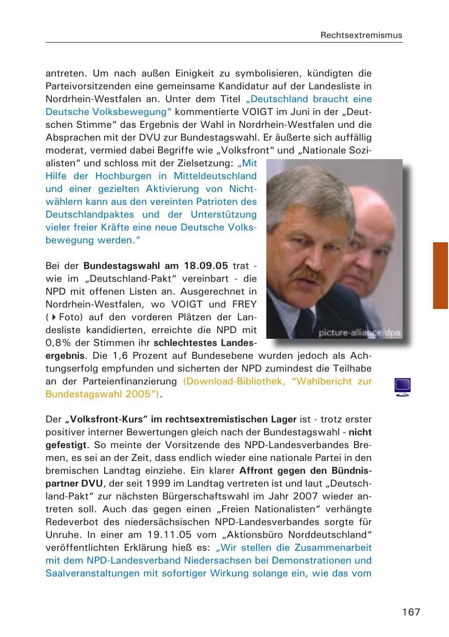 Seite 167 des Verfassungsschutzbericht 2005 Hamburg