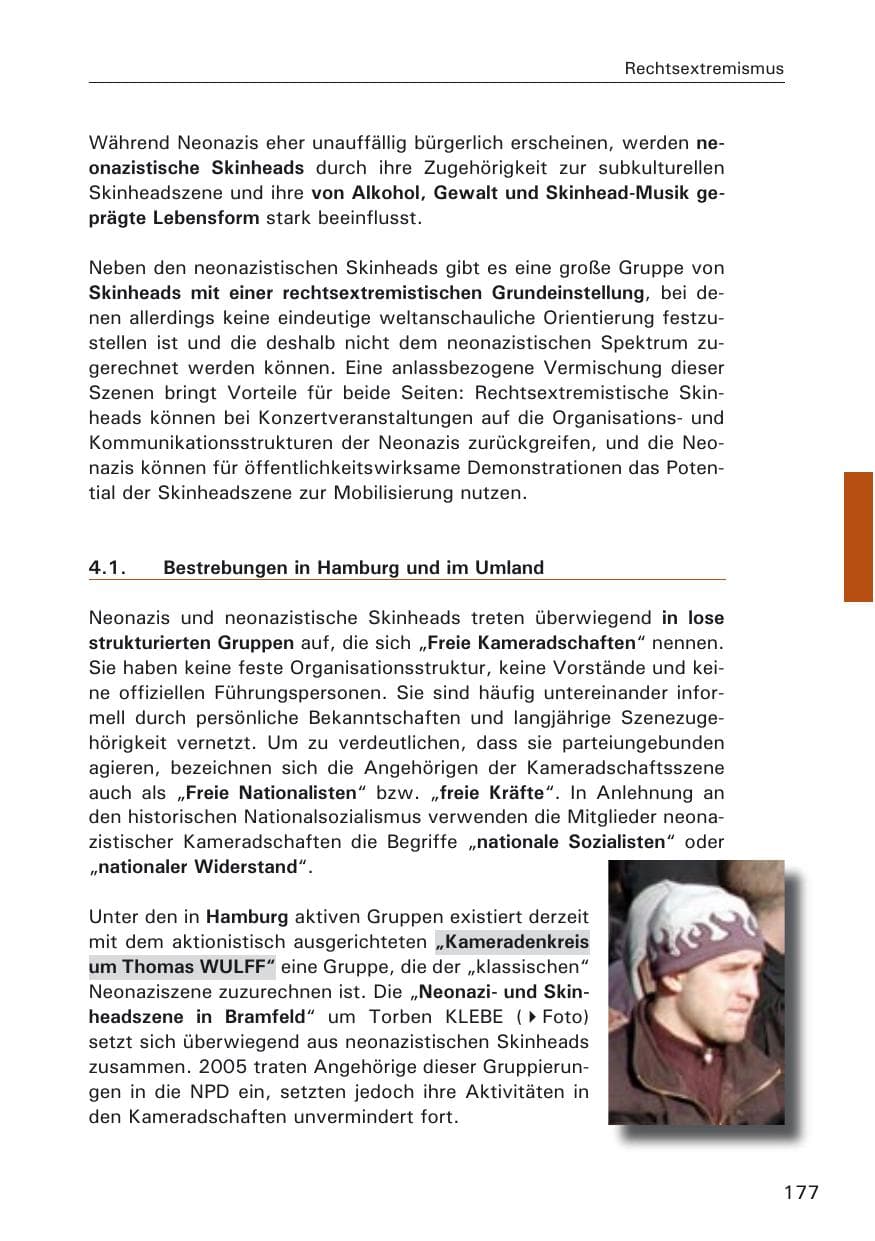 Seite 177 des Verfassungsschutzbericht 2005 Hamburg