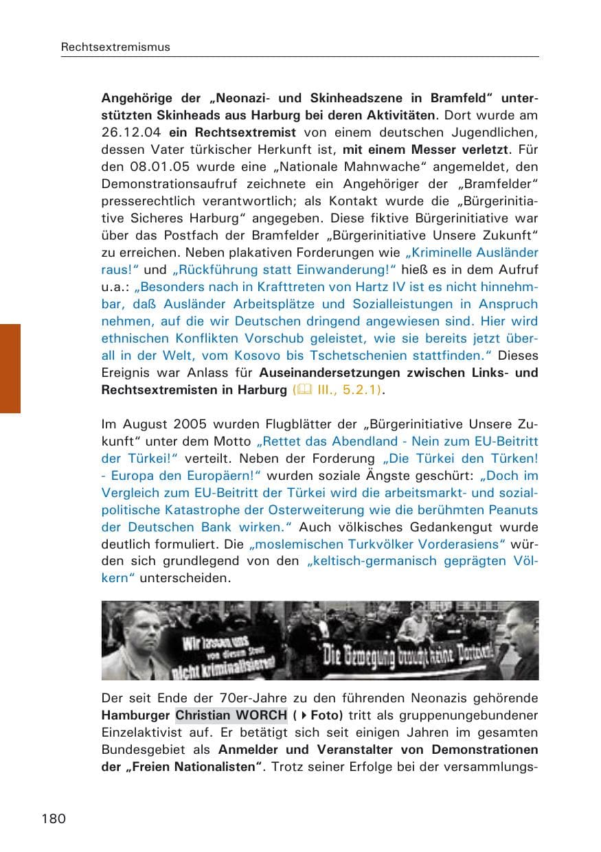 Seite 180 des Verfassungsschutzbericht 2005 Hamburg