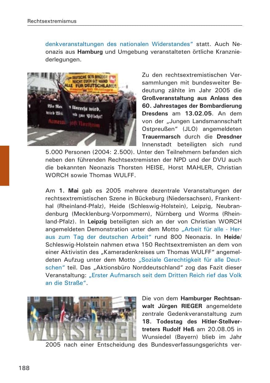 Seite 188 des Verfassungsschutzbericht 2005 Hamburg