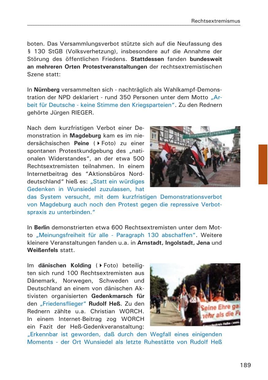Seite 189 des Verfassungsschutzbericht 2005 Hamburg