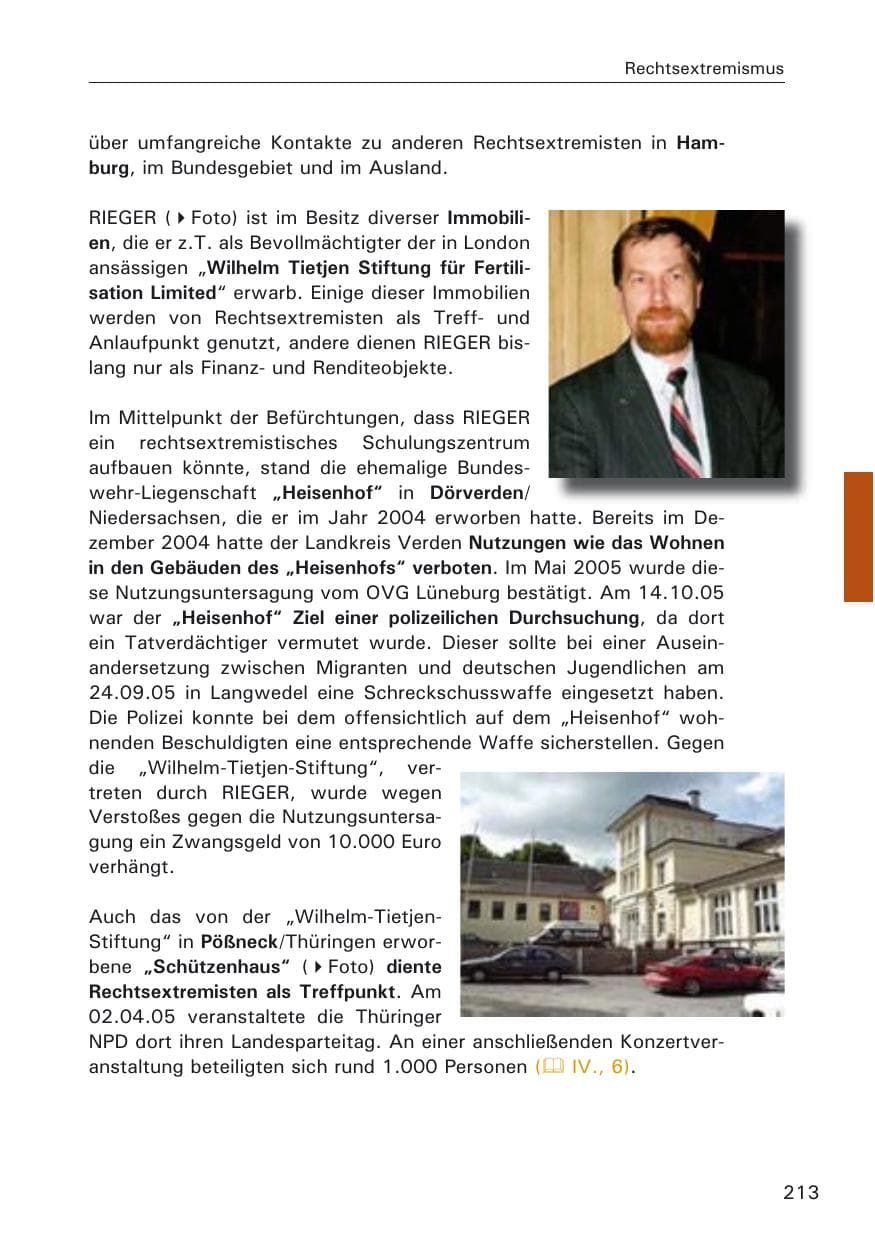 Seite 213 des Verfassungsschutzbericht 2005 Hamburg