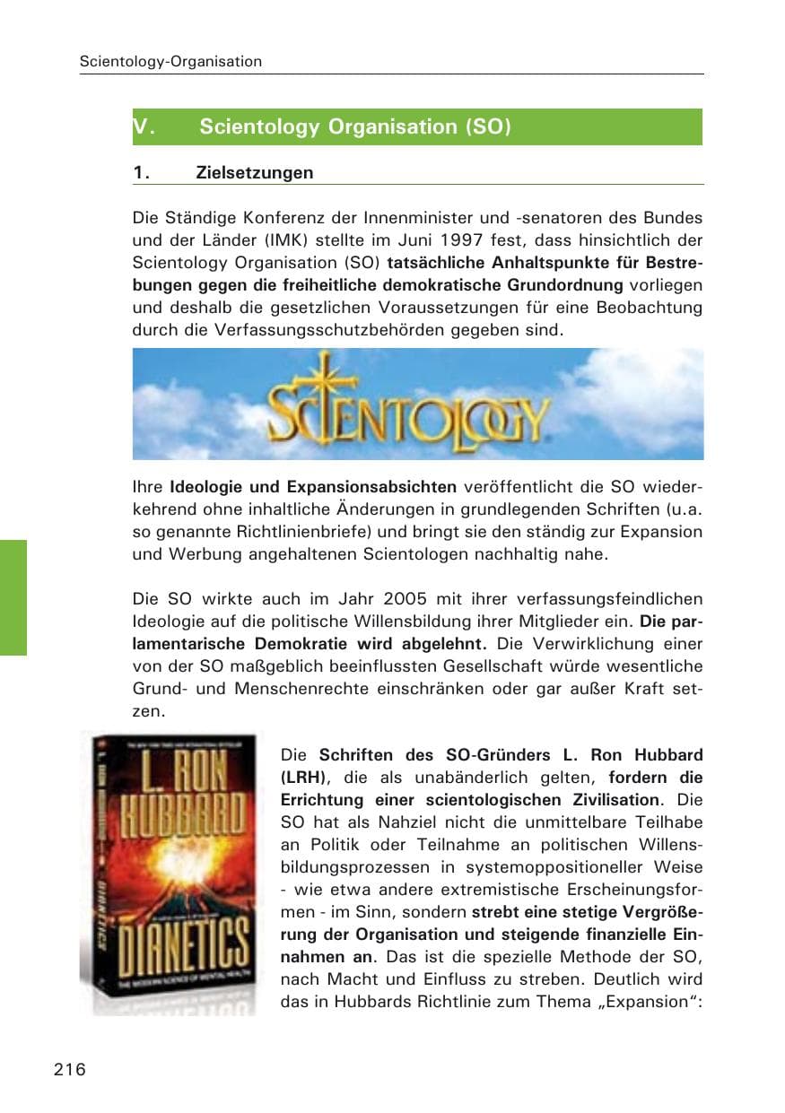 Seite 216 des Verfassungsschutzbericht 2005 Hamburg