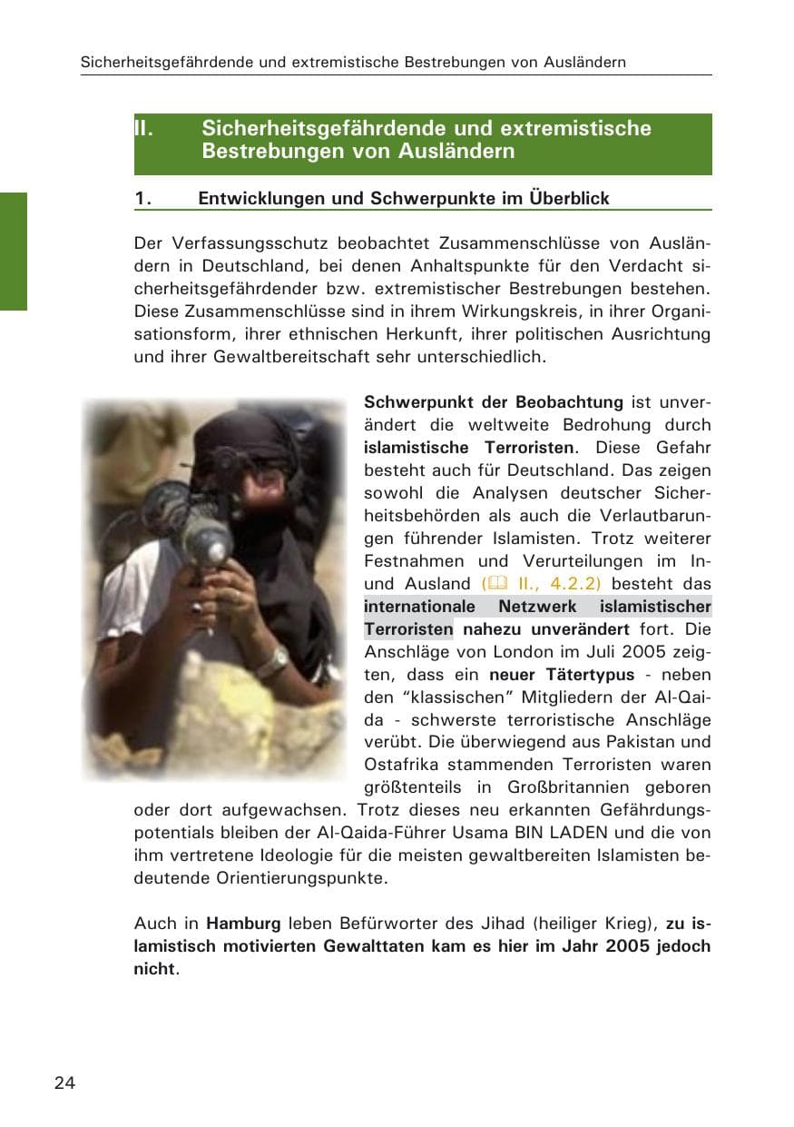 Seite 24 des Verfassungsschutzbericht 2005 Hamburg