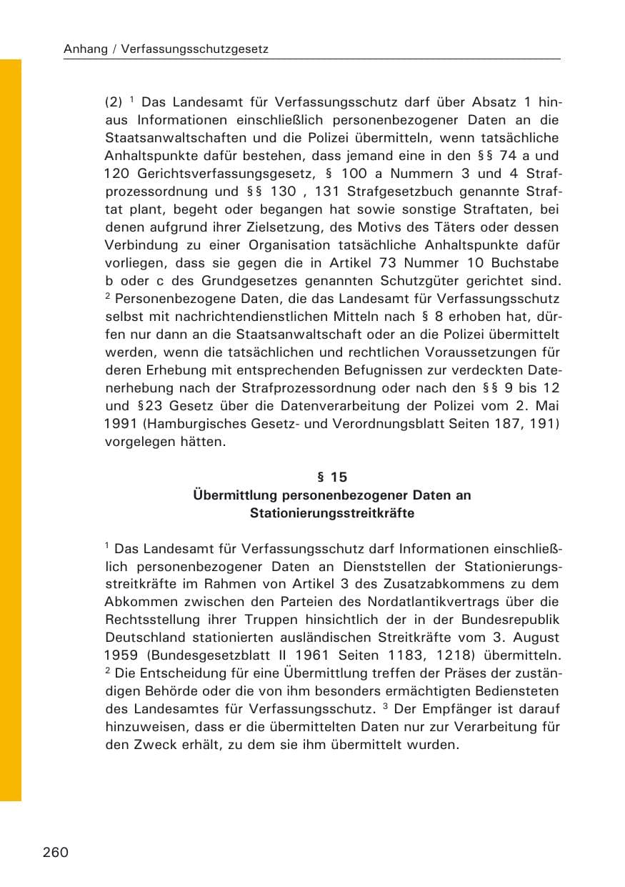 Seite 260 des Verfassungsschutzbericht 2005 Hamburg