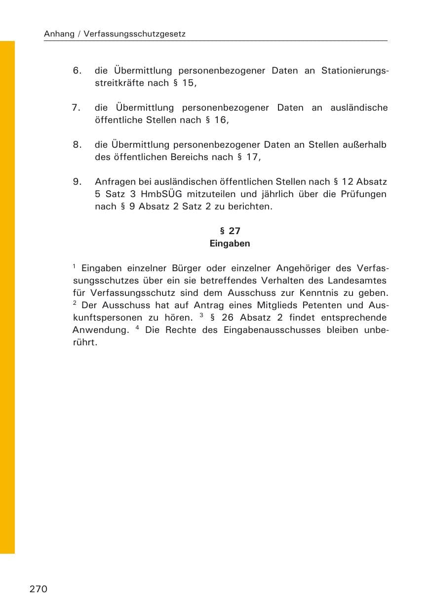 Seite 270 des Verfassungsschutzbericht 2005 Hamburg