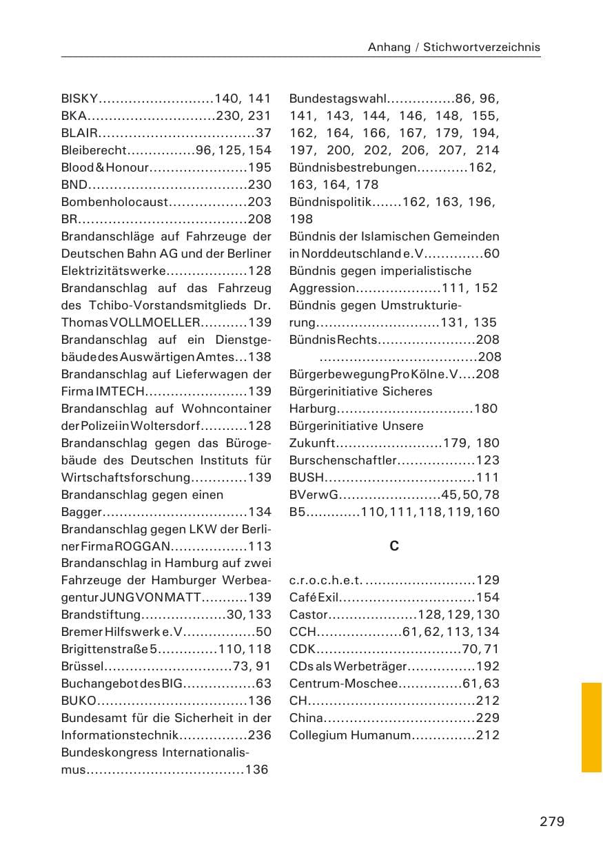 Seite 279 des Verfassungsschutzbericht 2005 Hamburg