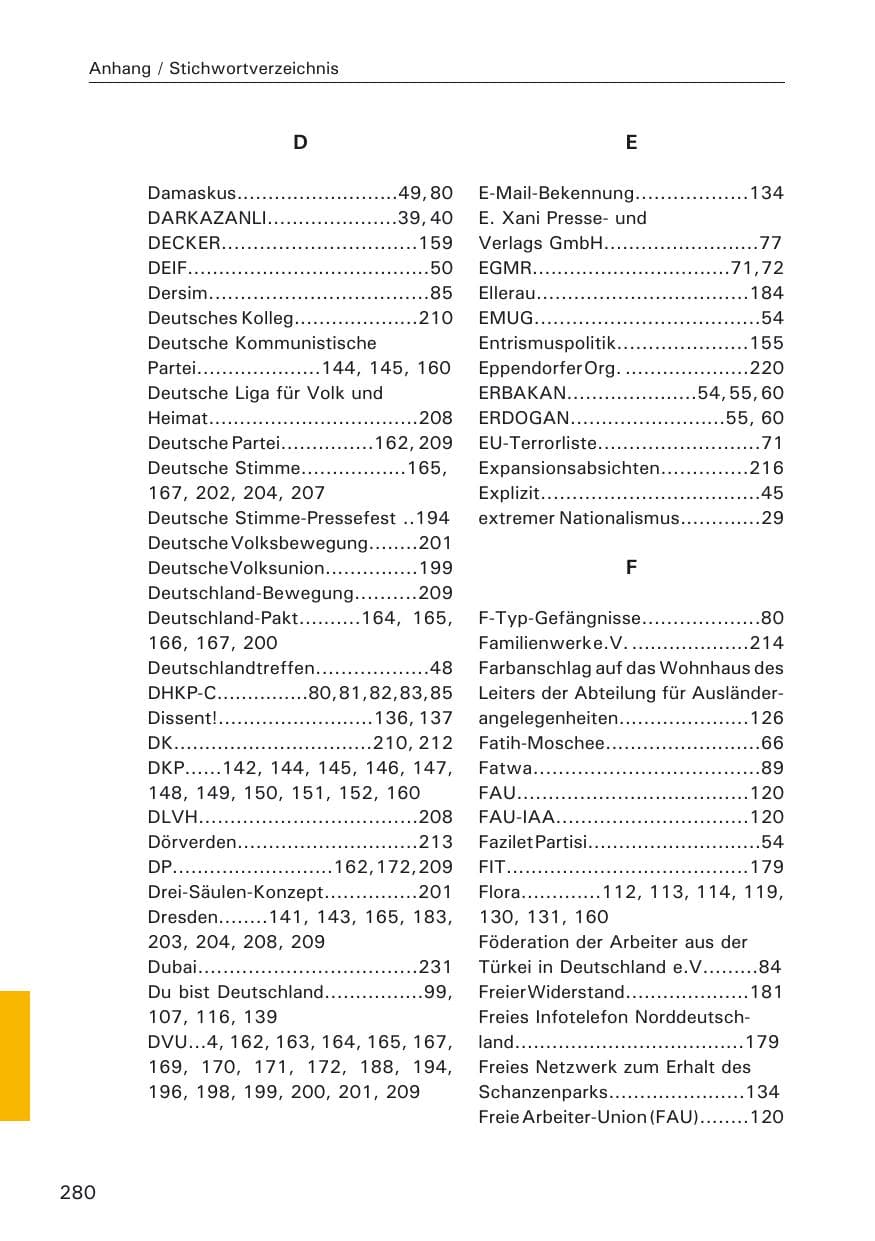 Seite 280 des Verfassungsschutzbericht 2005 Hamburg