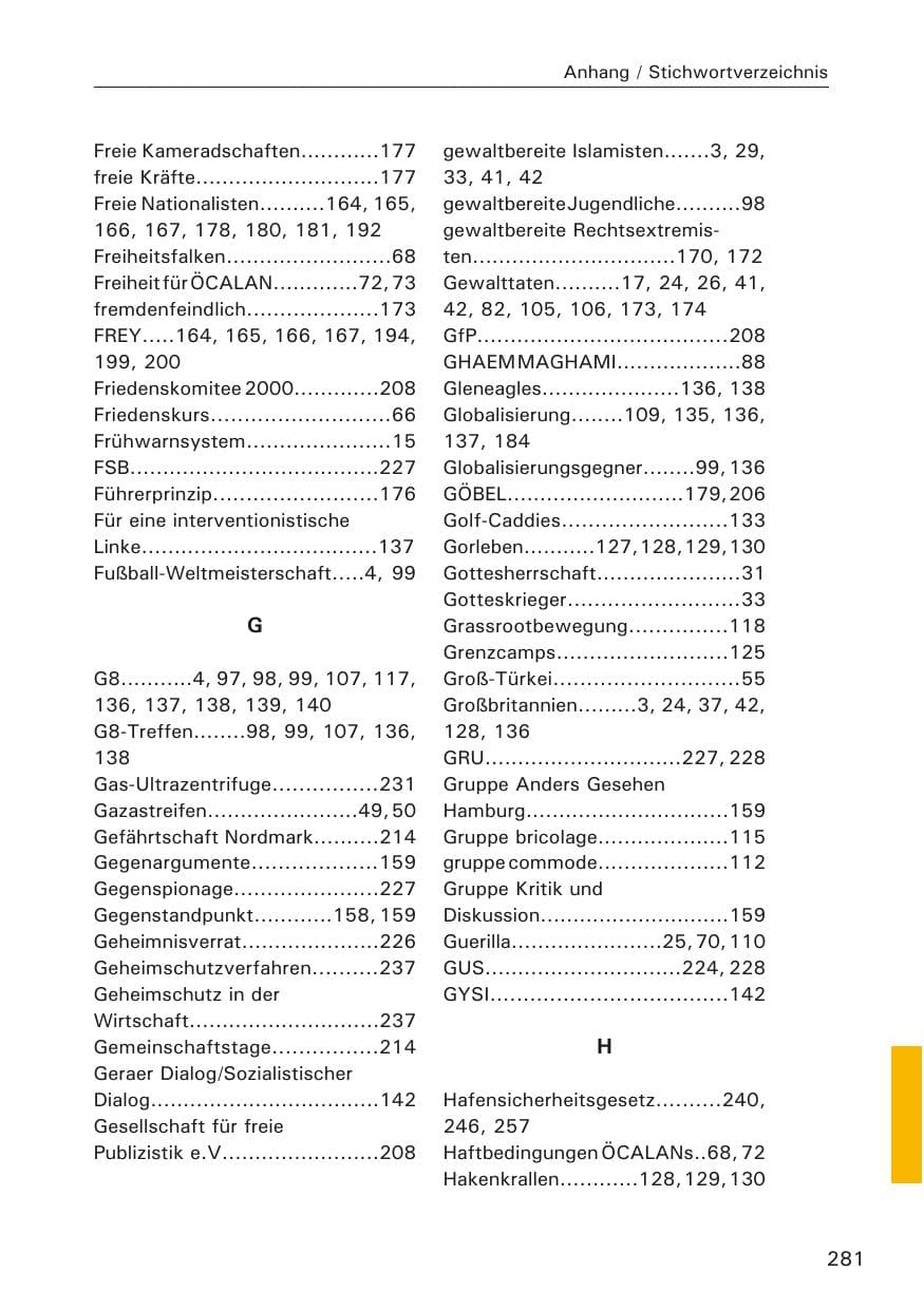 Seite 281 des Verfassungsschutzbericht 2005 Hamburg