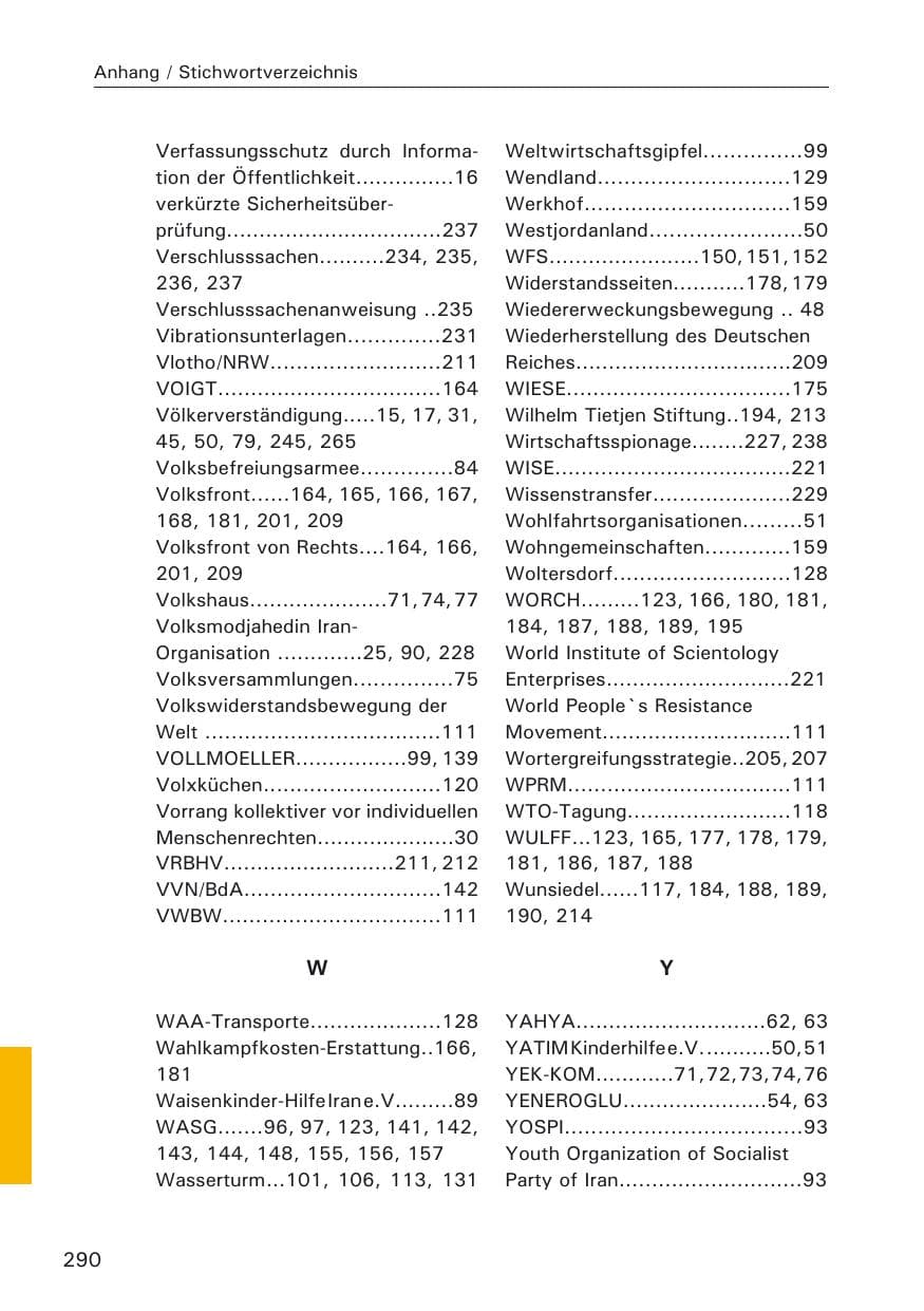 Seite 290 des Verfassungsschutzbericht 2005 Hamburg