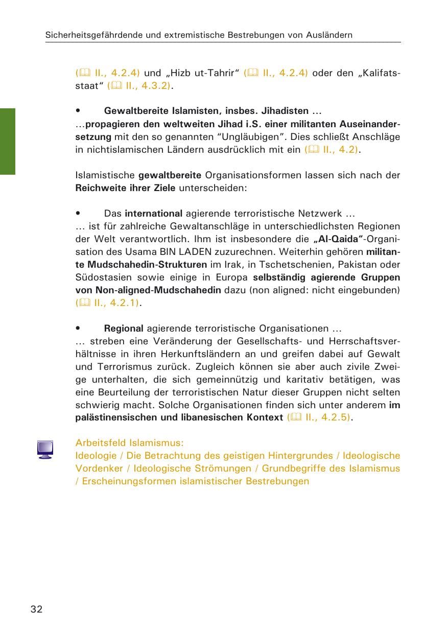 Seite 32 des Verfassungsschutzbericht 2005 Hamburg