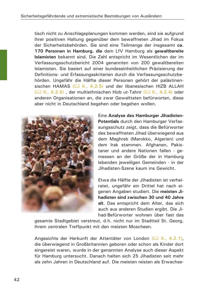 Seite 42 des Verfassungsschutzbericht 2005 Hamburg