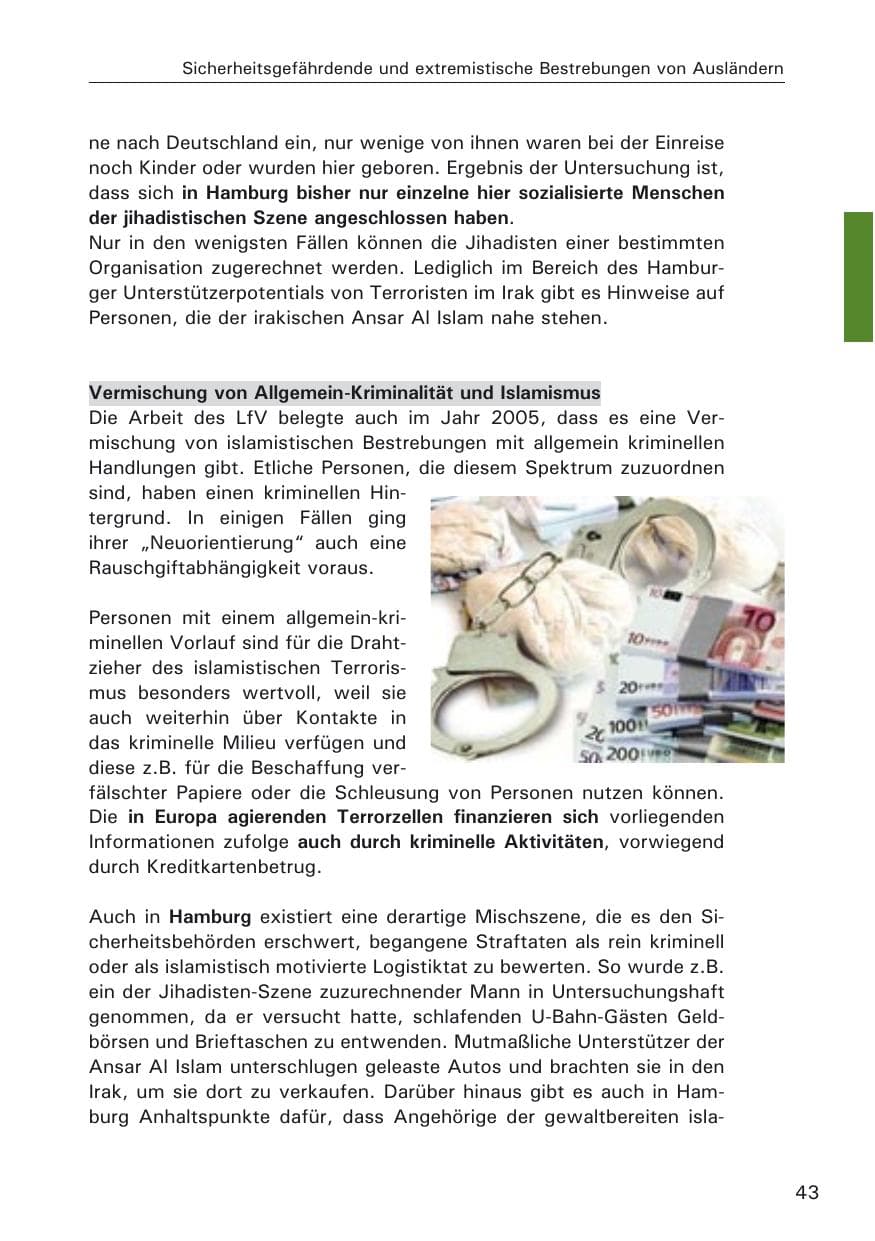 Seite 43 des Verfassungsschutzbericht 2005 Hamburg