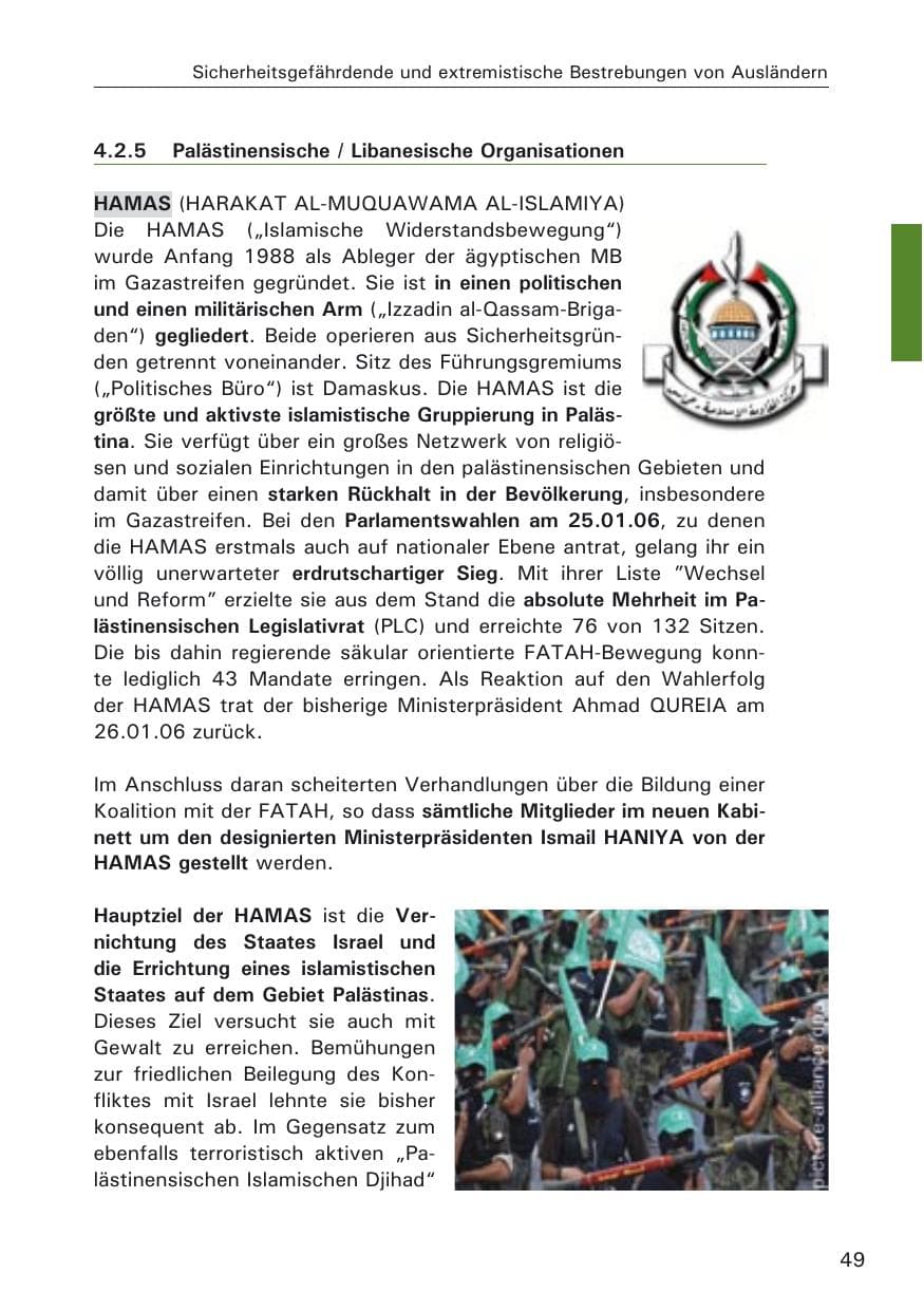 Seite 49 des Verfassungsschutzbericht 2005 Hamburg