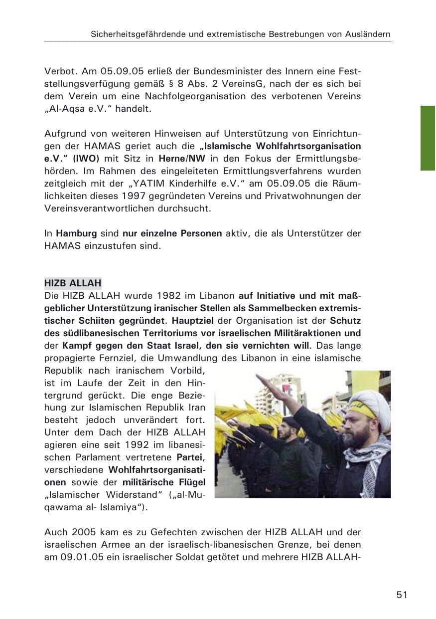 Seite 51 des Verfassungsschutzbericht 2005 Hamburg