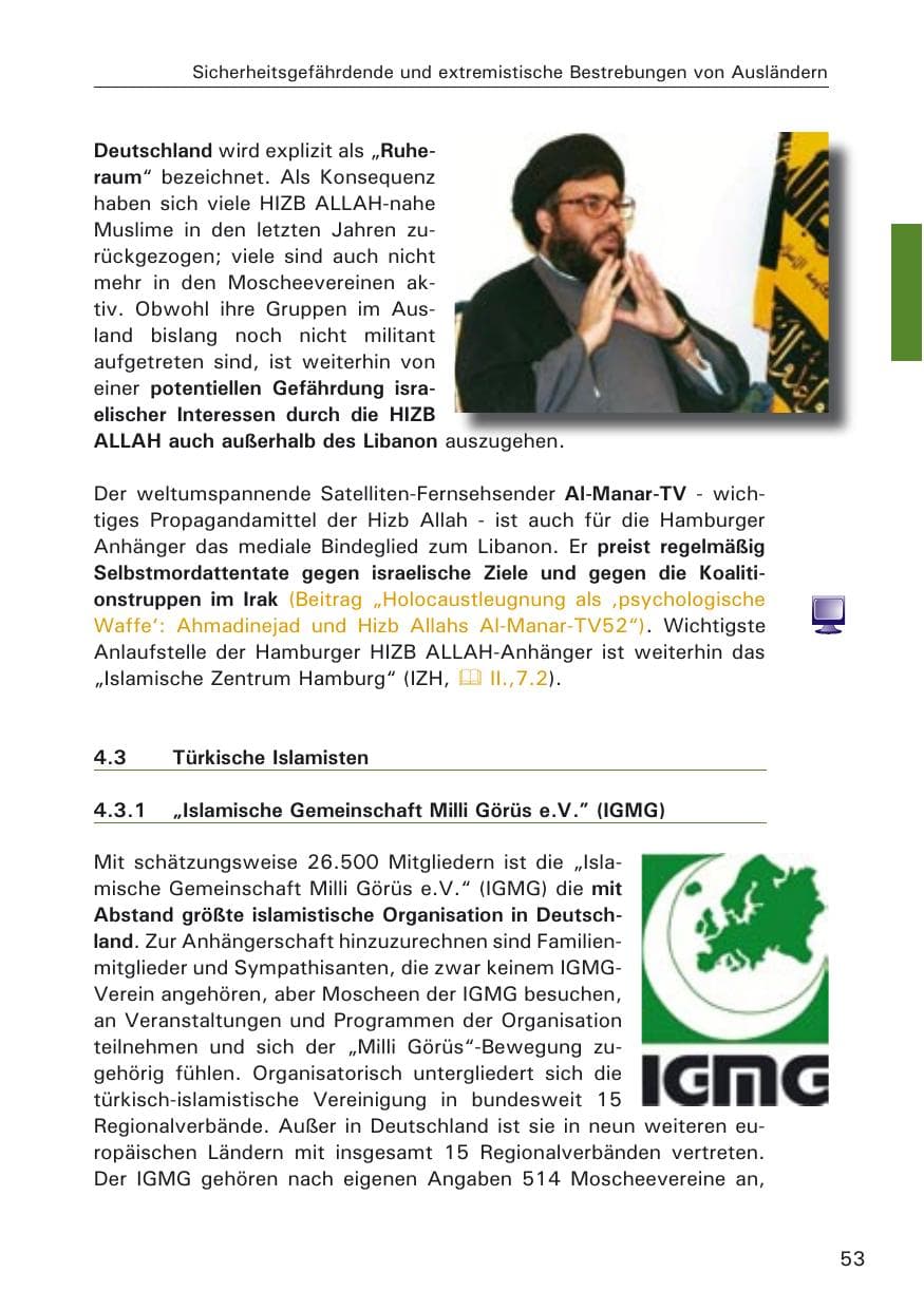 Seite 53 des Verfassungsschutzbericht 2005 Hamburg