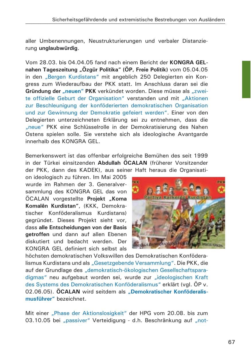 Seite 67 des Verfassungsschutzbericht 2005 Hamburg