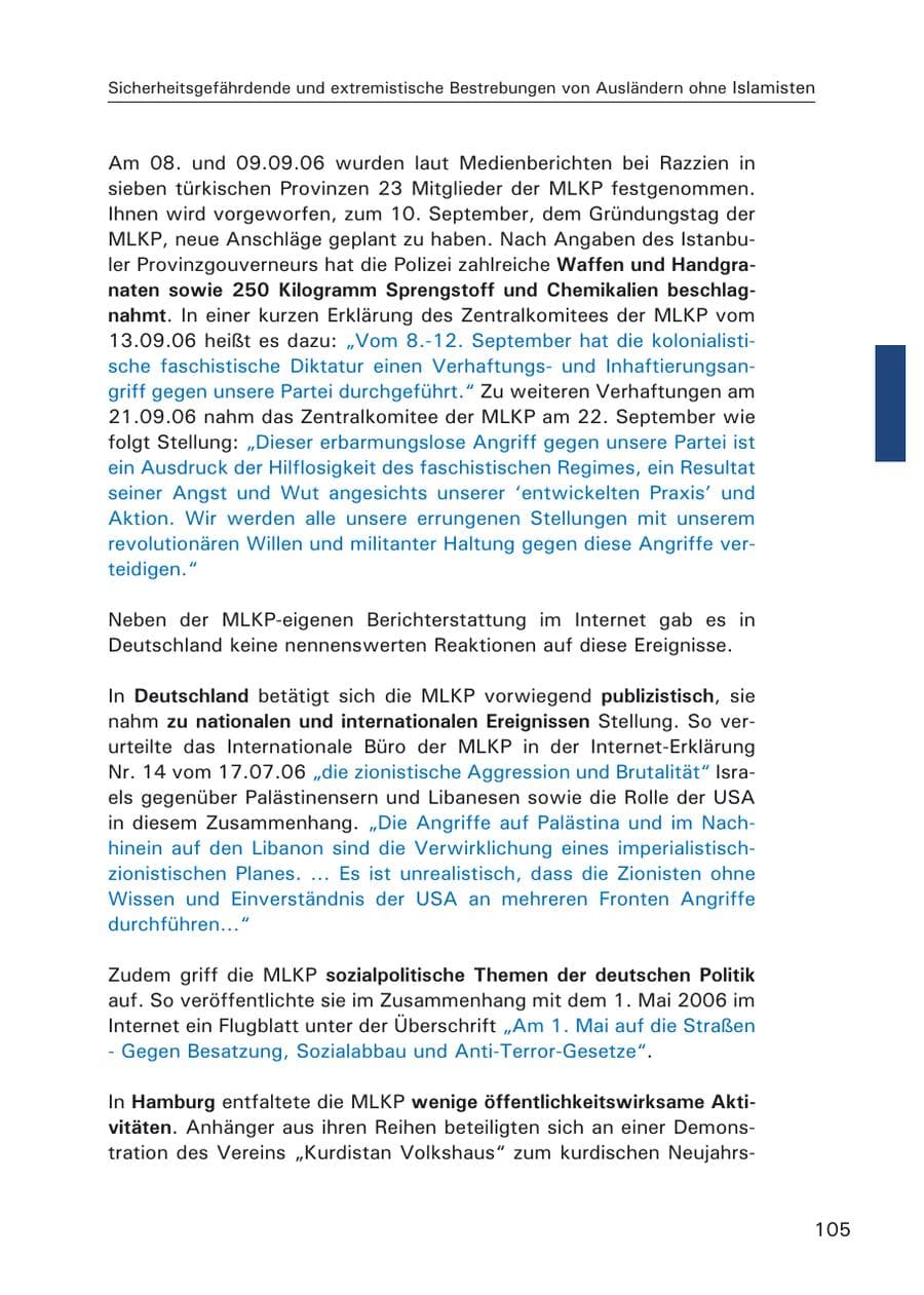 Seite 107 des Verfassungsschutzbericht 2006 Hamburg