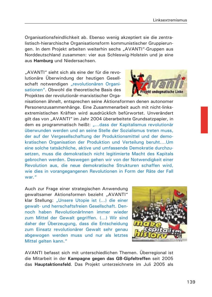 Seite 141 des Verfassungsschutzbericht 2006 Hamburg