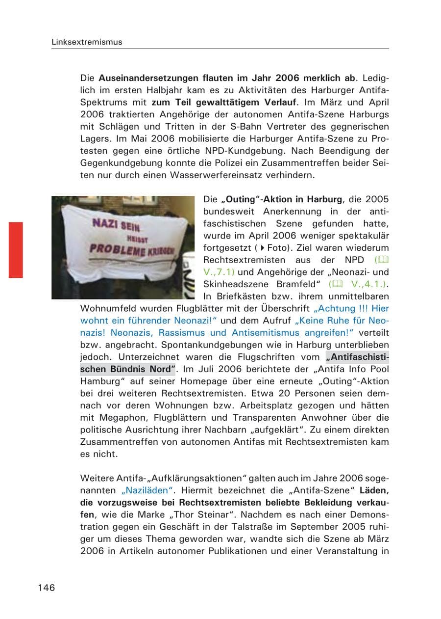 Seite 148 des Verfassungsschutzbericht 2006 Hamburg