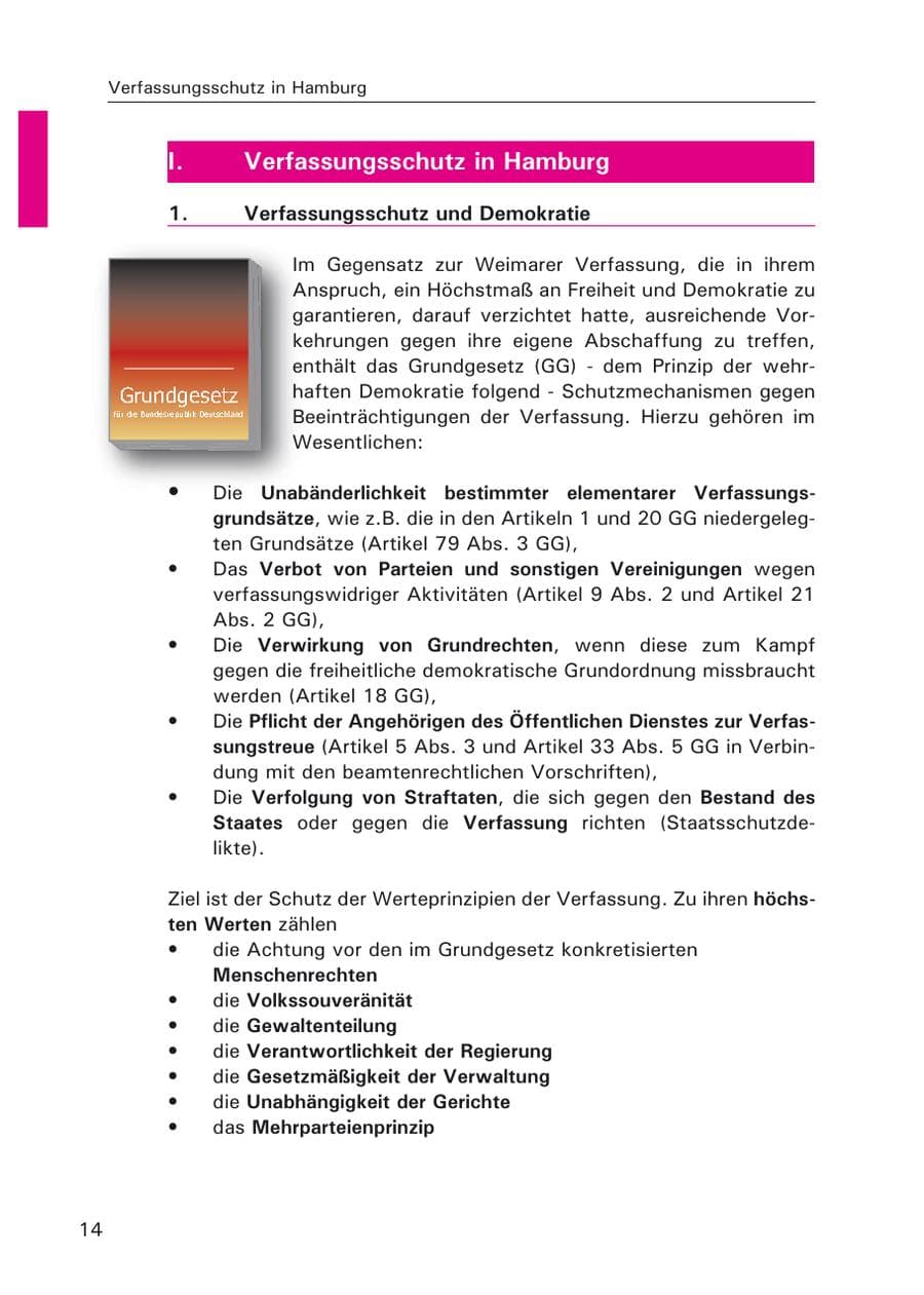 Seite 16 des Verfassungsschutzbericht 2006 Hamburg