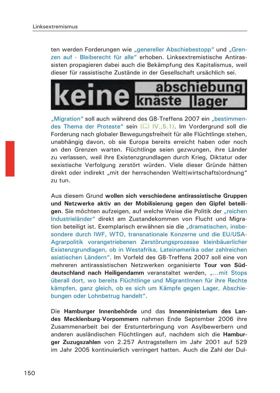 Seite 152 des Verfassungsschutzbericht 2006 Hamburg