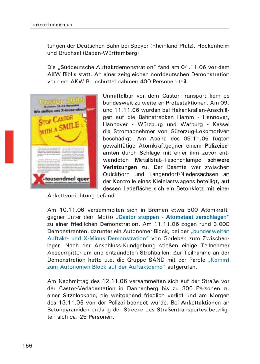 Seite 158 des Verfassungsschutzbericht 2006 Hamburg
