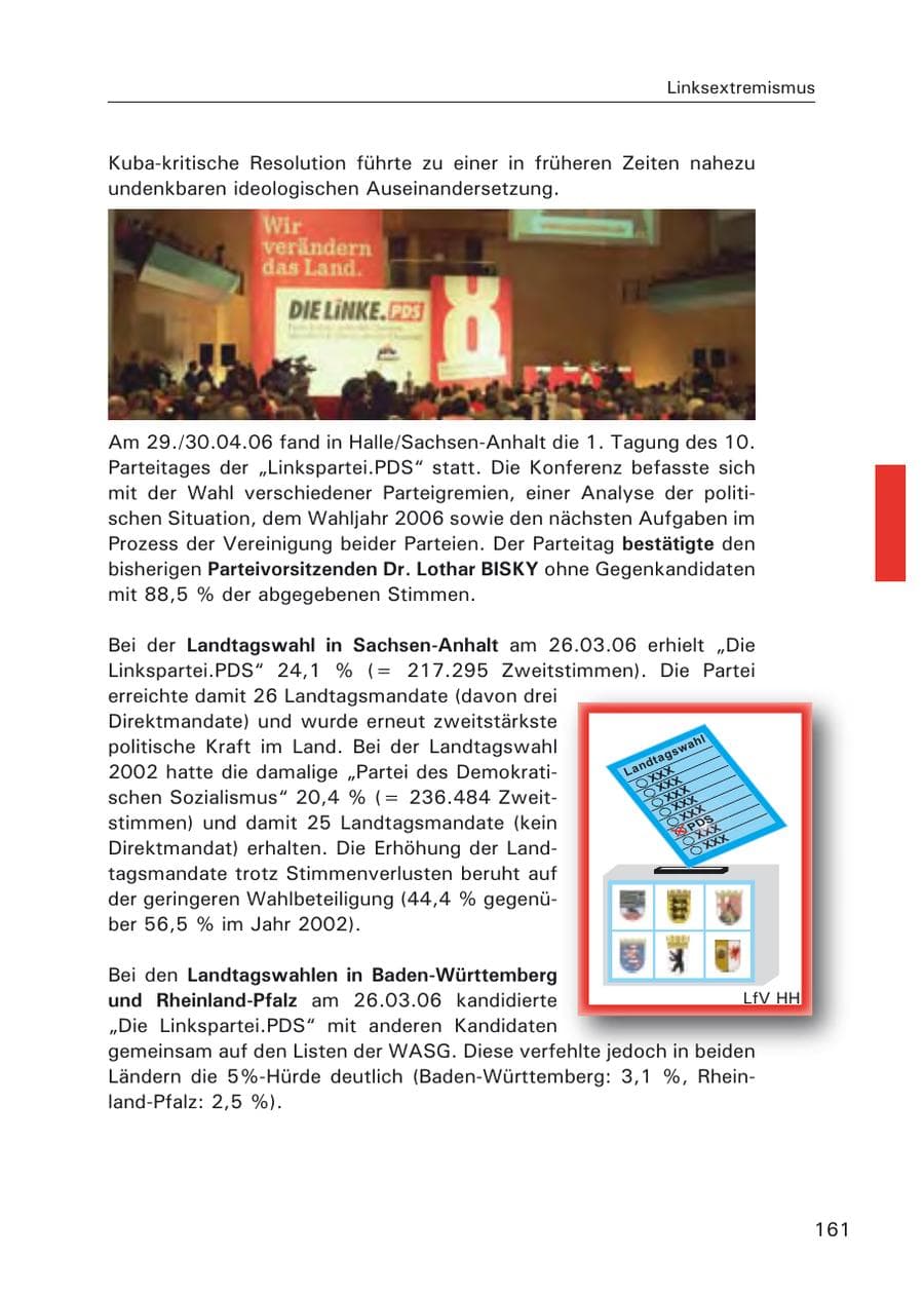 Seite 163 des Verfassungsschutzbericht 2006 Hamburg