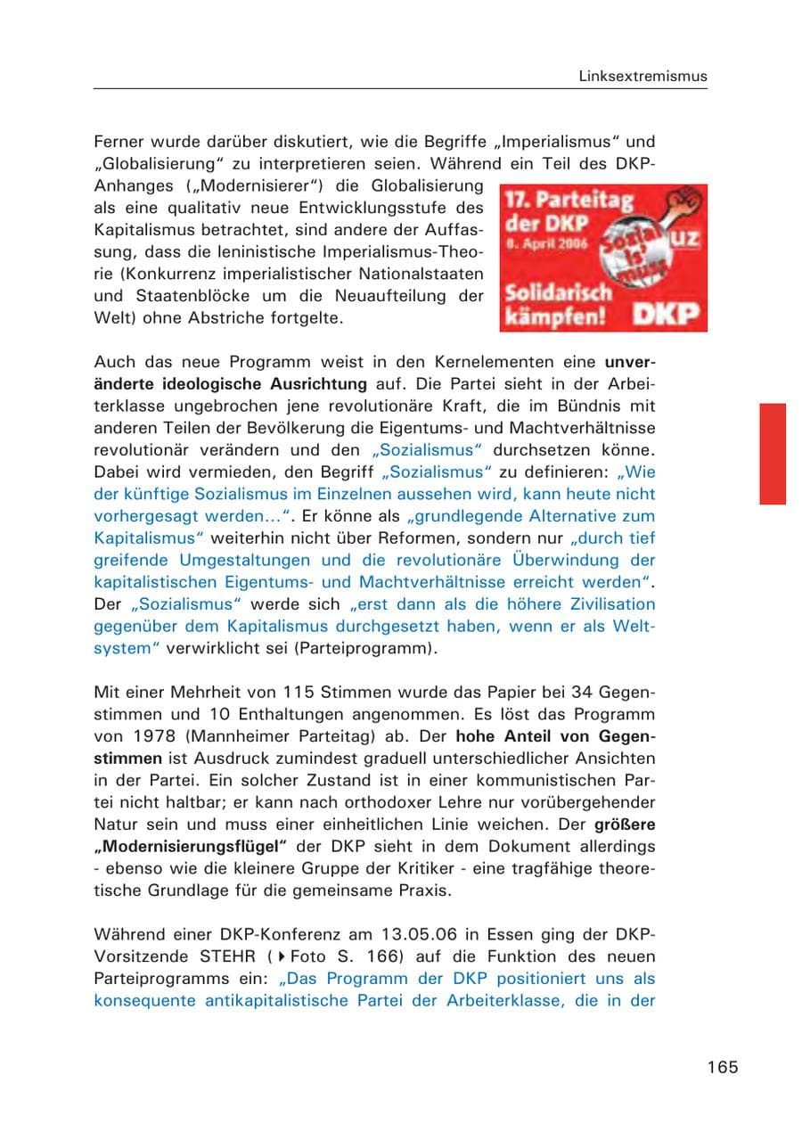 Seite 167 des Verfassungsschutzbericht 2006 Hamburg