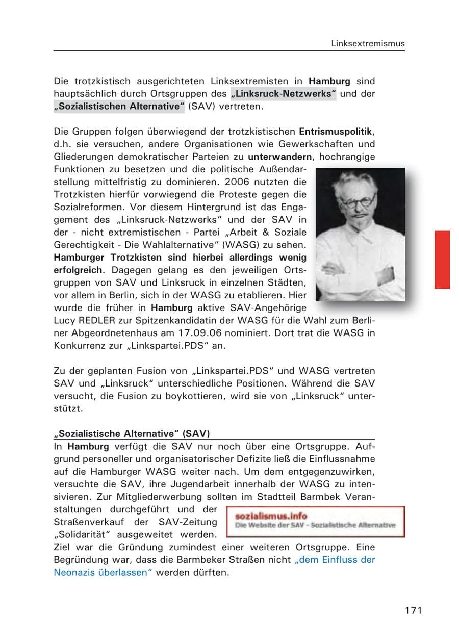 Seite 173 des Verfassungsschutzbericht 2006 Hamburg