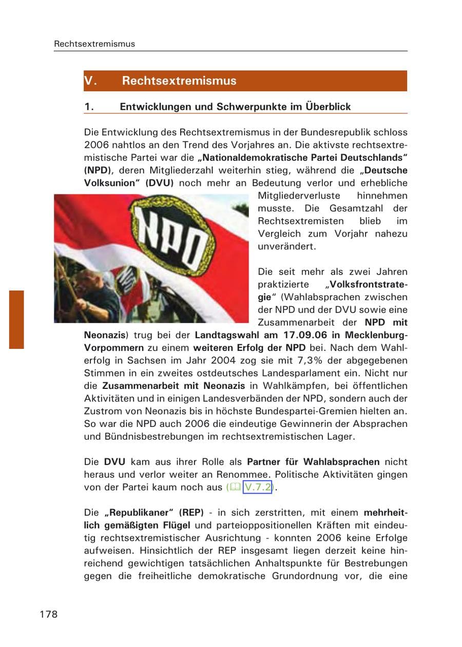 Seite 180 des Verfassungsschutzbericht 2006 Hamburg