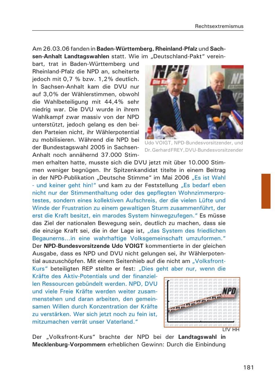Seite 183 des Verfassungsschutzbericht 2006 Hamburg