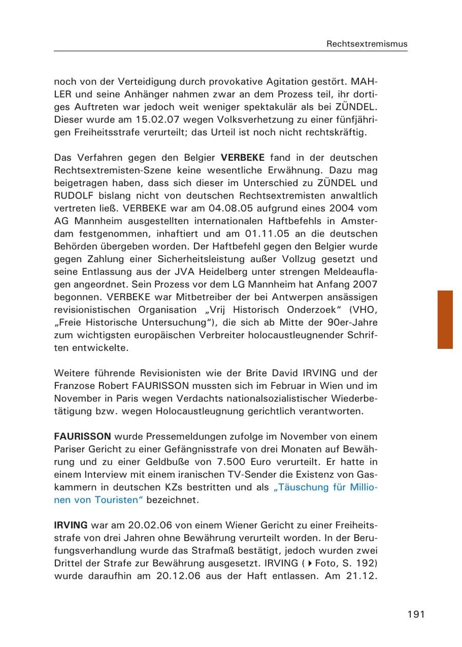 Seite 193 des Verfassungsschutzbericht 2006 Hamburg