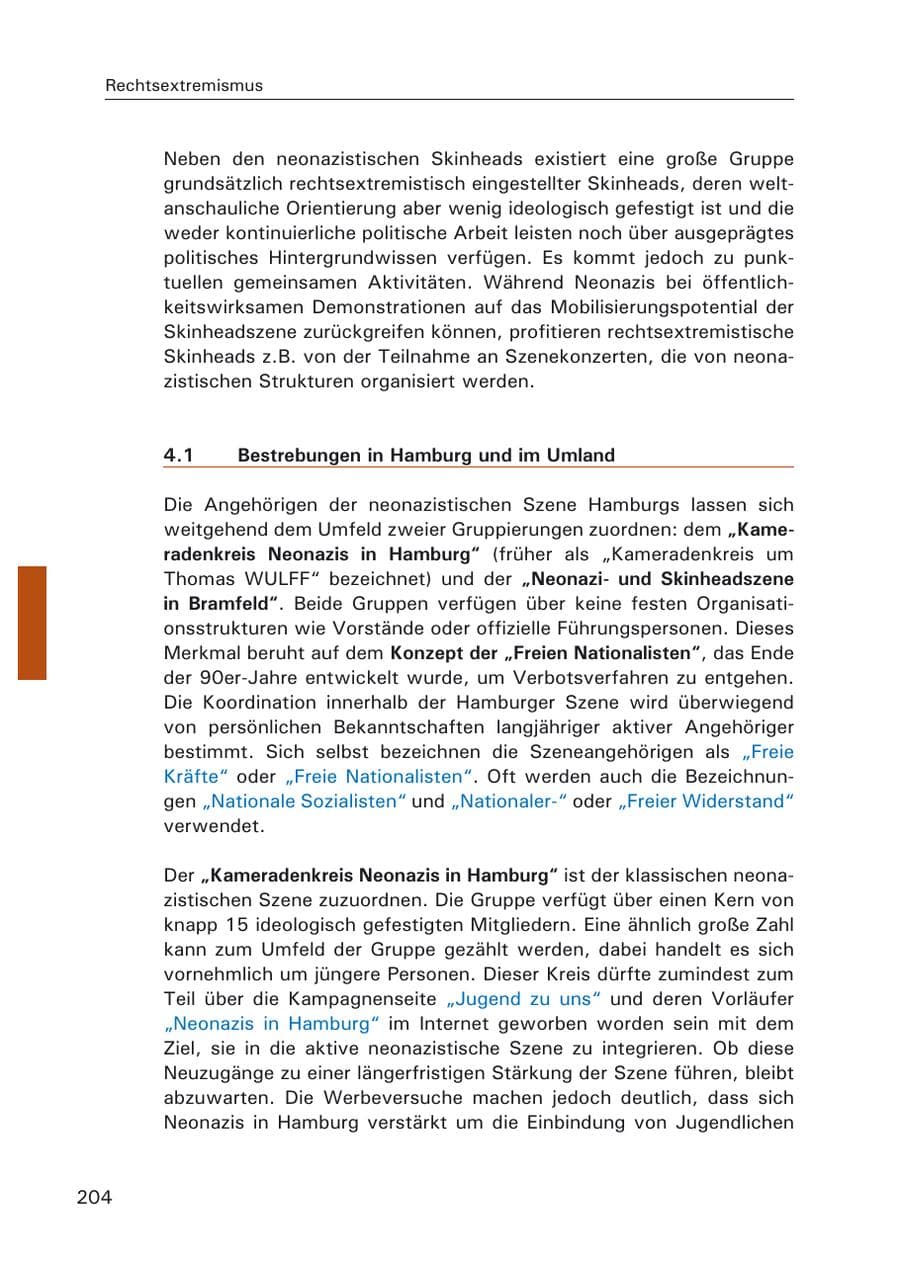 Seite 206 des Verfassungsschutzbericht 2006 Hamburg
