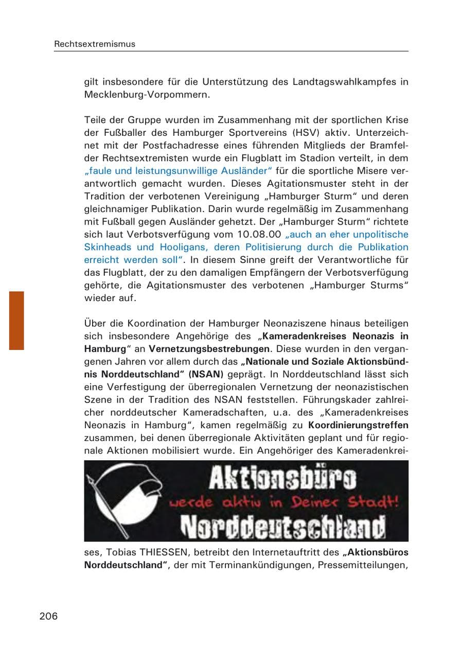 Seite 208 des Verfassungsschutzbericht 2006 Hamburg