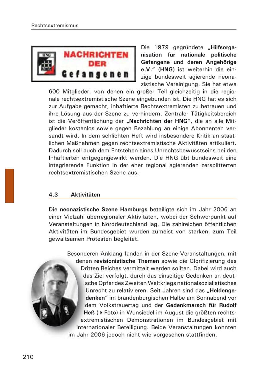 Seite 212 des Verfassungsschutzbericht 2006 Hamburg