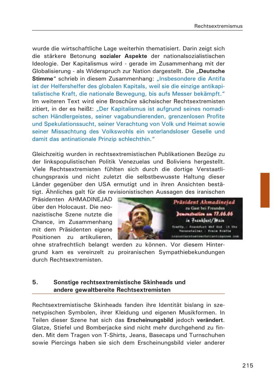 Seite 217 des Verfassungsschutzbericht 2006 Hamburg