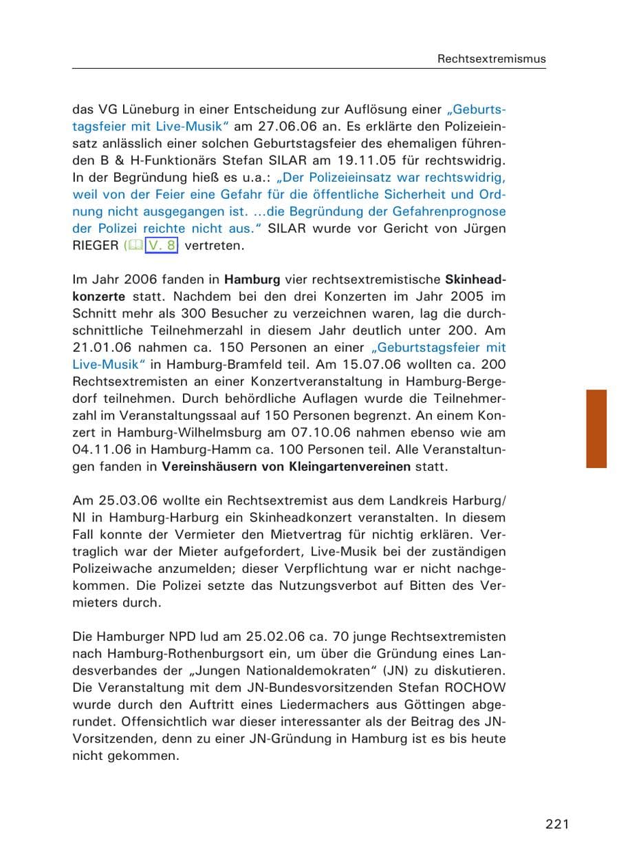 Seite 223 des Verfassungsschutzbericht 2006 Hamburg