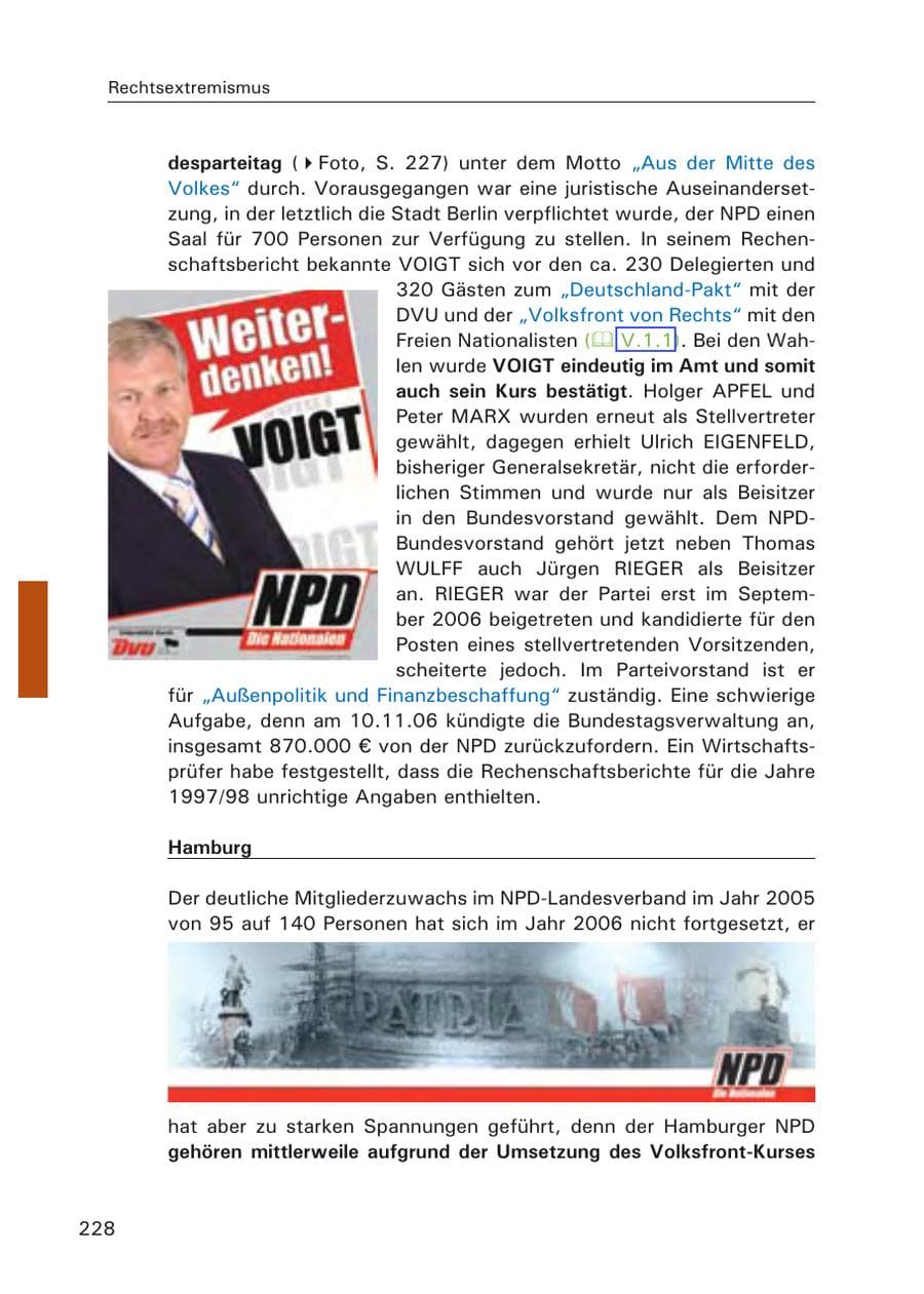 Seite 230 des Verfassungsschutzbericht 2006 Hamburg