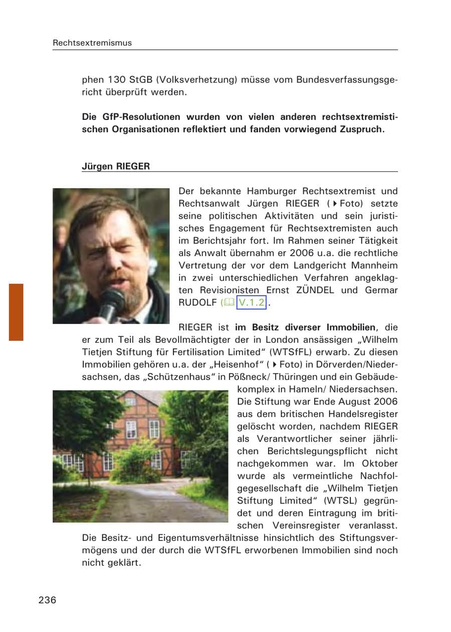 Seite 238 des Verfassungsschutzbericht 2006 Hamburg