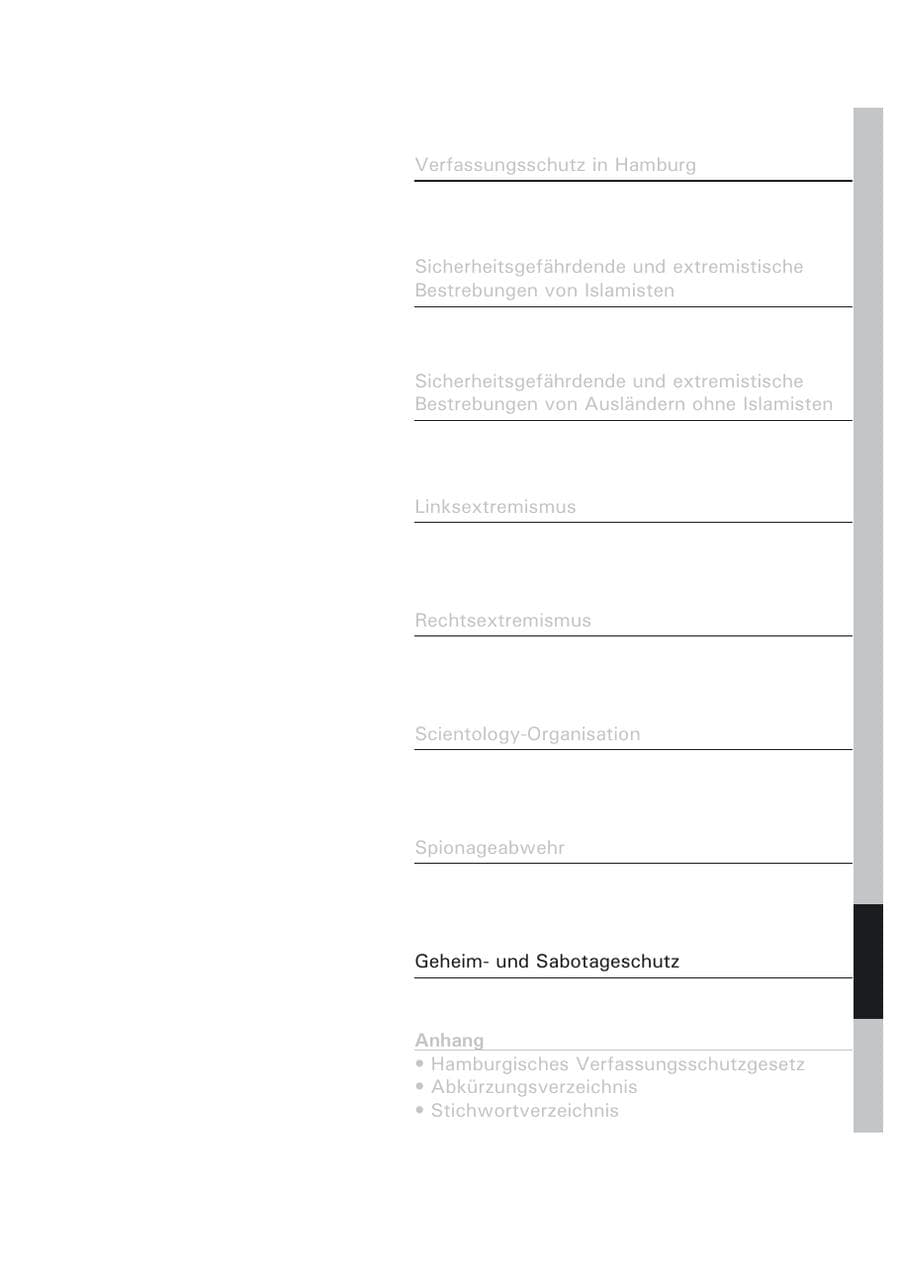Seite 265 des Verfassungsschutzbericht 2006 Hamburg