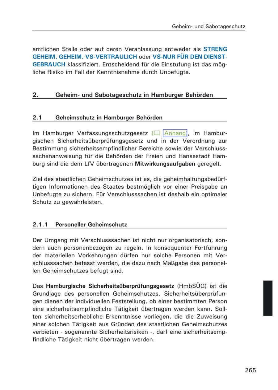 Seite 267 des Verfassungsschutzbericht 2006 Hamburg