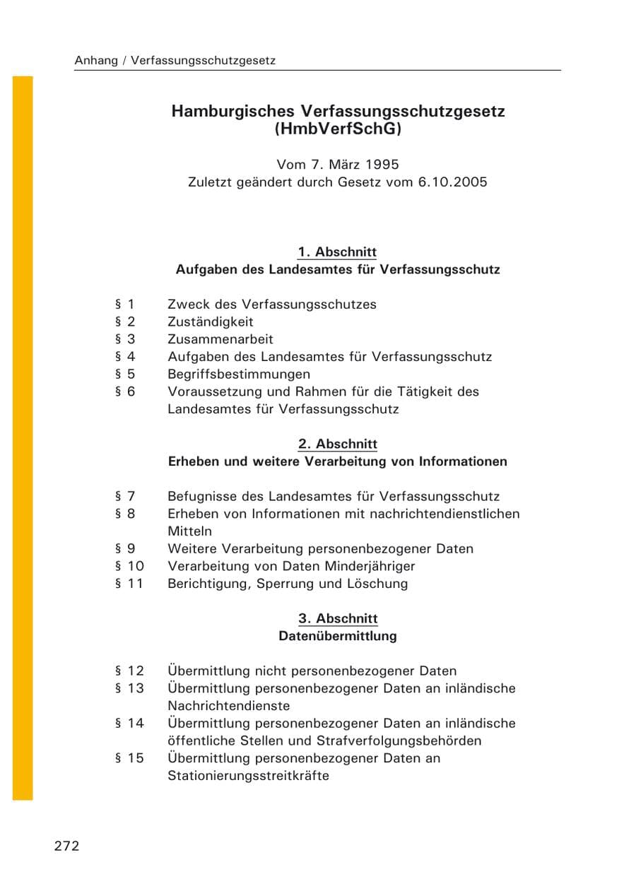 Seite 274 des Verfassungsschutzbericht 2006 Hamburg